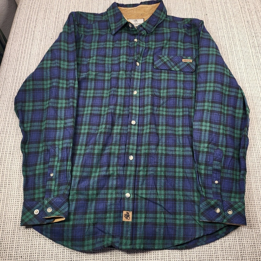 Legendary Whitetails Shirt Mens Large Plaid Long Sleeve Button Front‎ Flannel